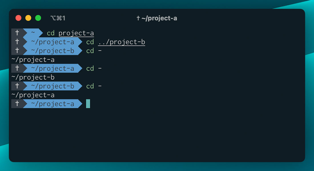 terminal example of toggling directories