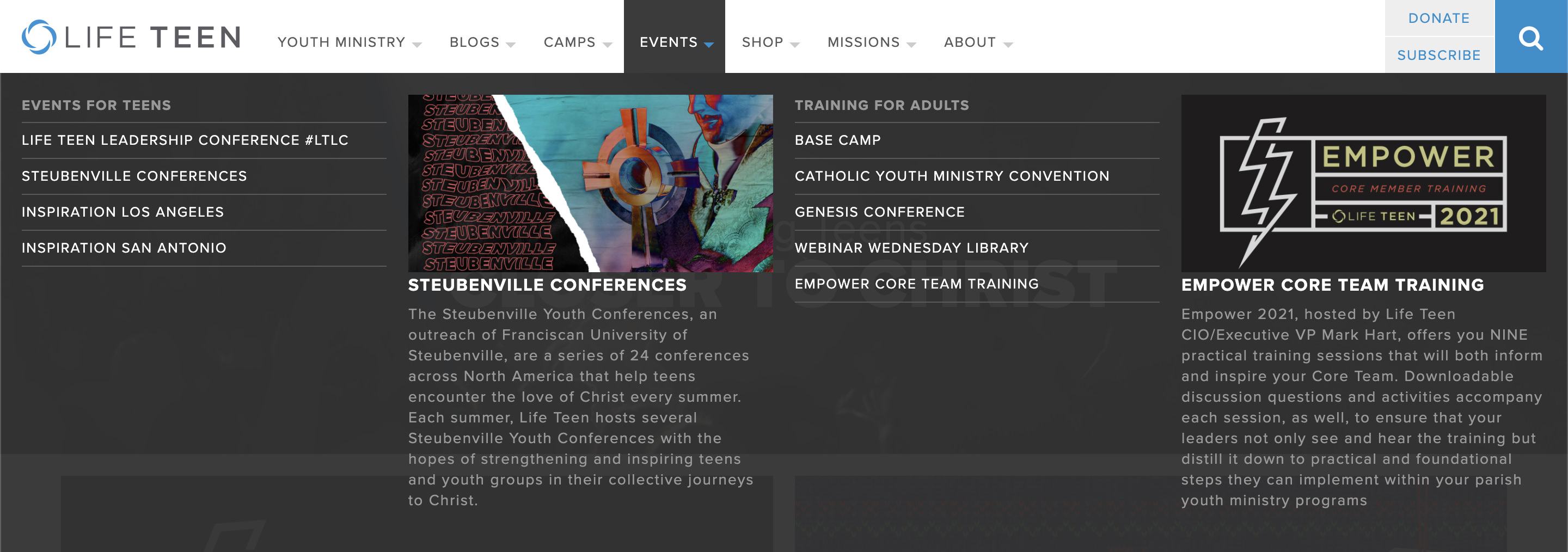 Life Teen Mega Nav screenshot